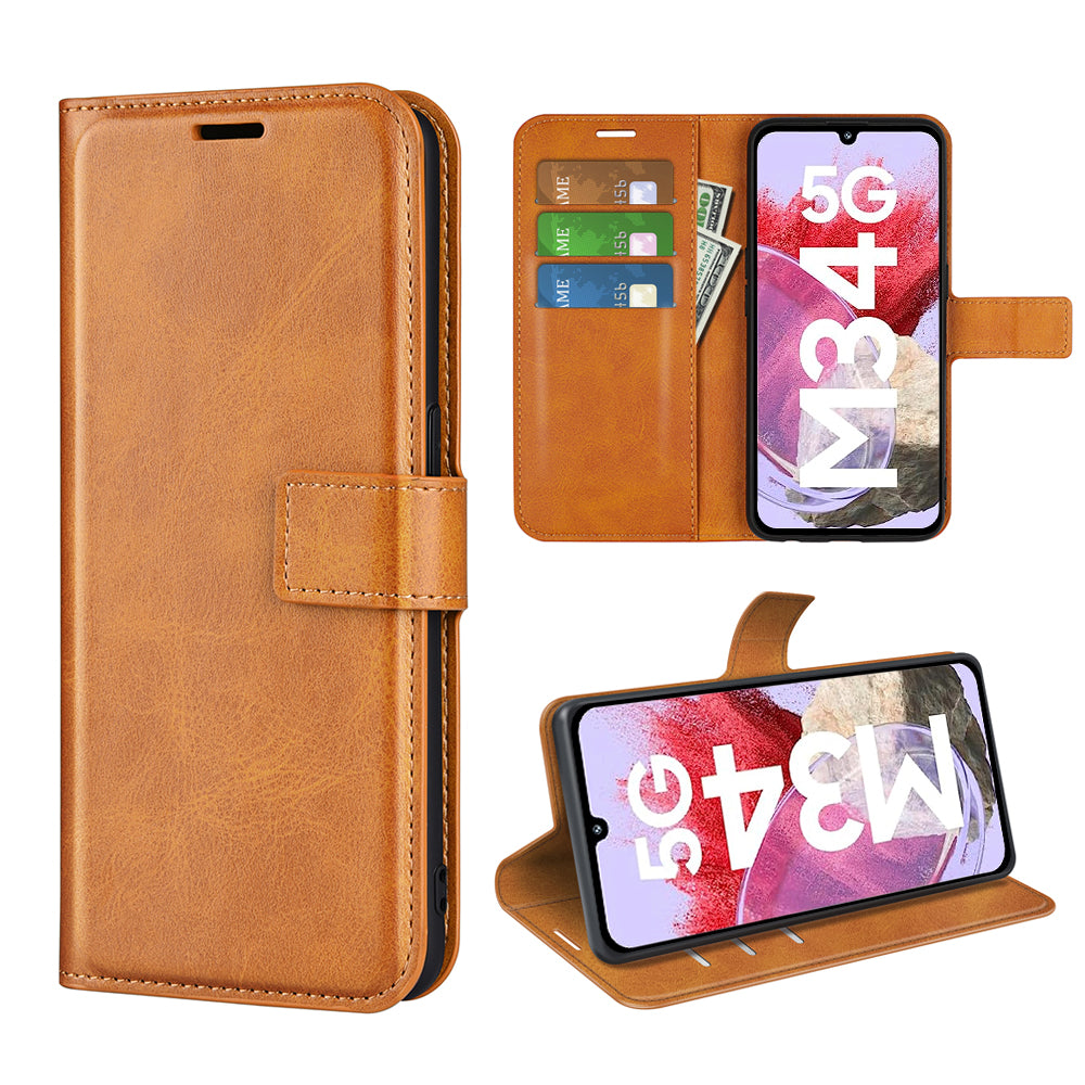 For Samsung Galaxy F34 5G M34 5G Calf Texture Wallet Stand Cell Phone Cover Magnetic Closure PU Leather Case For Samsung Galaxy F34 5G M34 5G Calf Texture Wallet Stand Cell Phone Cover Magnetic Closure PU Leather Case